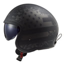 LS2 OF599 Spitfire II Black Flag Helmet - Matte Black / Titanium