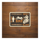 Oxford Garage Metal Sign: Bloke Man + Bike = Sexy Bloke