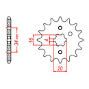 MTX 1263 Steel Front Sprocket