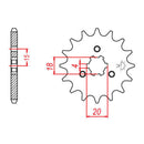 MTX 1324 Steel Front Sprocket