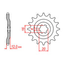MTX 1606 Steel Front Sprocket