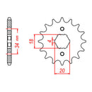 MTX 259 Steel Front Sprocket