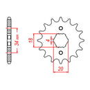 MTX 328 Steel Front Sprocket