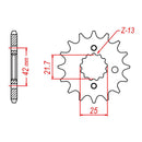MTX 513 Steel Front Sprocket