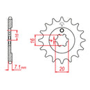 MTX 555 Steel Front Sprocket