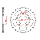 MTX 254 Steel Rear Sprocket