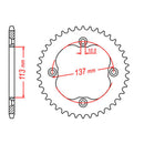 MTX 1760 Steel Rear Sprocket