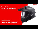 LS2 MX701 Explorer Spire Helmet - Black / Titanium / Red 06